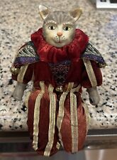 Russ Berrie Royal Winterfest Poseable Cat Renaissance Jester Plush Figurine picture