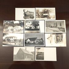 Lot of 10 Houses & Cabins RPPC Postcards Unknown Locations Buildings Real Photos picture