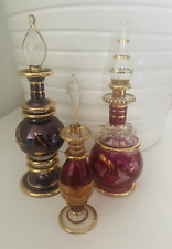 Vintage Egyptian Lampwork Perfume Glass Bottles x 3 picture