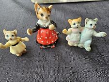 VINTAGE Mother Cat and Three Kittens Who Lost Their Mittens BONE CHINA Figurines picture