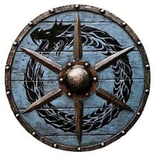 Viking Round Dragon Shield Armor warrior Wooden Wall Decorative Shield Gift picture