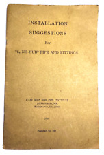 Installation Suggestions for C No-Hub Pipe and Fittings 20 pg Booklet 1969 picture