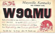QSL 1938 Maysville   Kentucky    radio card picture