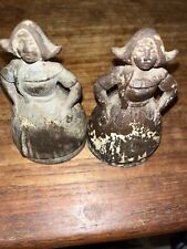 Antique Victorian Cast Iron Foundry Door Stoppers  Dutch Women Girls Hats picture