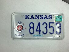 2016 Kansas U.S. Veteran MARINES  license plate Tag#84353 picture