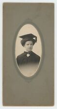 Antique Circa 1900s Cabinet Card Young Woman Graduation Robe Loch Haven, PA picture