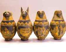 Marvelous Hand-Carved Canopic jars - Egyptian jars - Handmade Canopic picture