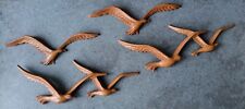 Vintage HOMCO Flying Seagulls Bird Wall Plaques( 2 Sets Of 2) 1981 Brown picture