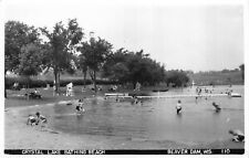 Two Real Photo Postcards Crystal Lake Bathing Beach Beaver Dam Wisconsin~121834 picture