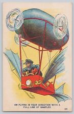 Postcard Humor Flying Machine c 1908 picture