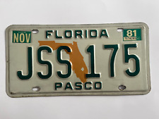 1981 Florida License Plate Pasco County Natural Sticker All Original picture