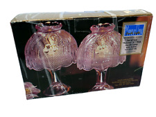 2 Manhattan Candle Lights By Crystal Clear Pink Parisian Lamps 5 3/4