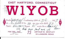 QSL 1957 East Hartford CT     radio card picture