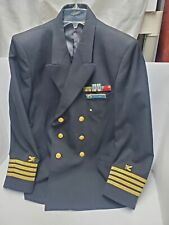 US Navy Officer Jacket Captain Stripes Service Name Badges Finance Reserve 1990s picture