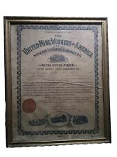 VINTAGE COAL MINERS CERTIFICATION SIGN AND FRAME 21.8X17.8