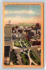 Asheville NC-North Carolina, Pack Square Business District, Vintage Postcard picture