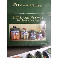 Fitz And Floyd Classics/Retired Blue White Ribbon Vegetable Garden Canister Set picture