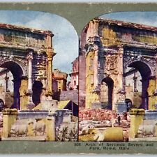 c1900s Rome, Italy Arch Settimio severo Ruins Roman Foro Stereoview Tartaria V36 picture