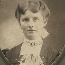 Antique Cabinet Card Photo Victorian Woman Beautiful Big Eyes picture