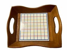 Wooden Red, Yellow And Blue Stripes Office Tray, Catch All 9.5” L X 8” picture