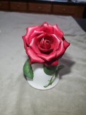 1984 Franklin Mint Red Royalty Rose Bell Jeanne Holgate Bone China 6” picture