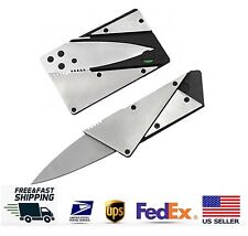 2 Stainless Folding Credit Card Wallet Knife BUNDLE LOT Sharp Backup Blade Gift picture