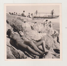 Pretty Attractive Young Women Beach Bikini Swimsuit Lady Vintage Photo Snapshot picture