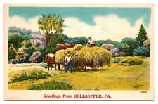 Vintage Greetings from Hollsopple, PA, Farming Scene Postcard picture