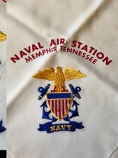 1940-50’ U S Naval Air Station Memphis, Tennessee.Souvenir Scarf w/Embroidery  picture