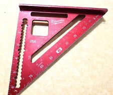 Milwaukee Rafter Square Red Vintage Metal Measure Ruler Tool Hardware USA picture