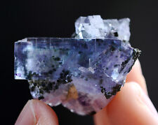 14.g Natural Phantom window Purple FLUORITE Mineral Specimen /Yaogangxian China picture