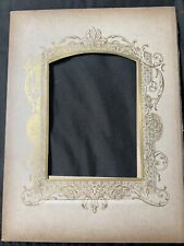 1880 Cabinet Card Album Page HTF GOLD FILIGREE for Framing Antique Photos picture