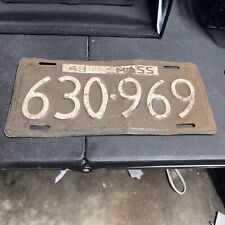 Vintage 1949 49 Massachusetts License Plate Mass 630969 picture