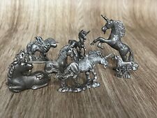 Unicorn Figurine Pewter Lot Of 8 Vintage Collectible Excellent picture