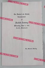 1959 Deerfield Academy Deerfield Massachusetts Commencement Program June 3, 1959 picture