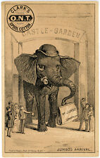 Jumbo Arrival Clarks Spool Cotton 1880s Trade Card Anthropomorphic Elephant picture