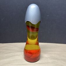 Rare Vintage Egg Molten Lava Lamp Silver Top Yellow w/ Red Wax- NO BASE picture