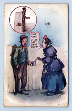 Poor Man What Battle Were You In-Unposted Undivided Back Antique Artist Postcard picture