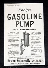 1902 OLD MAGAZINE PRINT AD, PHELPS GASOLINE PUMP, STEAM VEHICLES & AUTOMOBILES picture