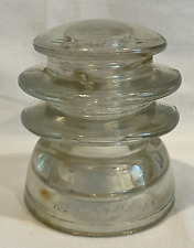 Vintage Hemingray 56 Clear Glass Insulator Made in USA 1940s 1947 picture
