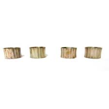 Wm. A. Rogers Four Napkin Rings Silverplate with Patina Scalloped Vintage 1955 picture