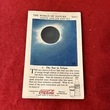 1929 Coca Cola “The World Of Nature” Series I “ECLIPSE” #1 Card   VG Condition picture