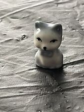 Vintage Grey Striped Tabby Cat Family Miniature Porcelain Figurine picture