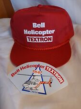 Vintage Bell Helicopter Textron Aviation Hat Ball Cap And Sticker Lot NEW picture