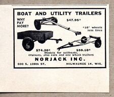 1954 Print Ad Norjack Boat & Utility Trailers Made in Milwaukee,WI picture