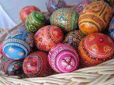 Handpainted Easter eggs crafted traditional kids friendly Polish Russian picture
