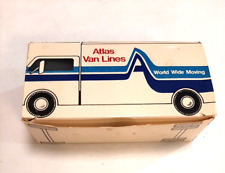 Atlas Van Lines Box with 3 Mini Fruit Can Containers w/ Stick Matches Vtg picture