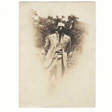 Snapshot Vignette Handsome Man In Three Piece Suit Antique Photo picture
