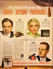 1943 RCA Victor Records Gorin Jepson Primrose Buy War Bonds WWII Print Ad picture