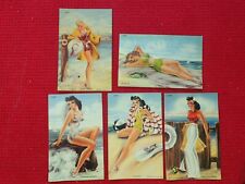 Vintage Five (5) Curt Teich Pinup Girl Linen Postcards picture